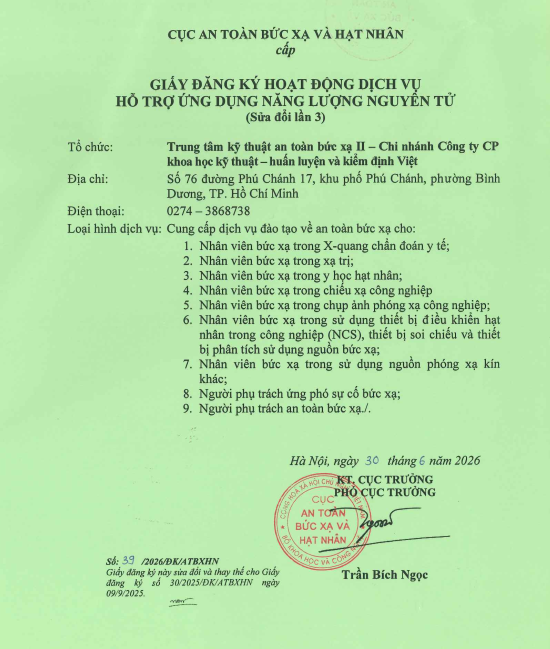 đào tạo an toàn bức xạ